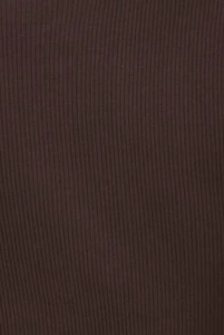 Brown Top Crop Round Neck Diamante Seamless -Women Clothing Shop jc1488 39wb chocolate 6