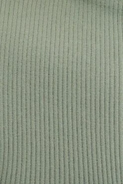 Green Top Long Sleeve Round Neck String Back Seamless -Women Clothing Shop jc1489 39w khaki 6