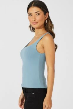 Blue Supersoft Top Sleeveless -Women Clothing Shop jc1651 84wk dusty blue 4