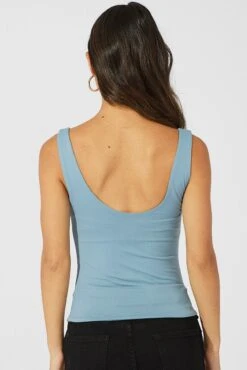 Blue Supersoft Top Sleeveless -Women Clothing Shop jc1651 84wk dusty blue 5