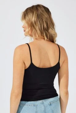 Black Supersoft Singlet Longline -Women Clothing Shop jc1656 84wk black 5