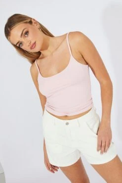 Pink Supersoft Singlet Longline