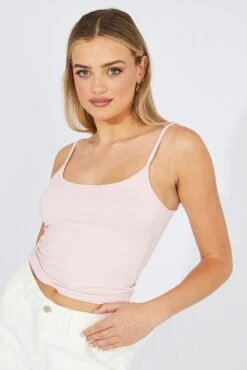 Pink Supersoft Singlet Longline -Women Clothing Shop jc1656 84wk pink 3