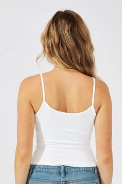 White Supersoft Singlet Longline -Women Clothing Shop jc1656 84wk white 5