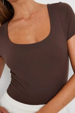 Brown Supersoft Top Short Sleeve -Women Clothing Shop jc1660 84wk chocolate 6