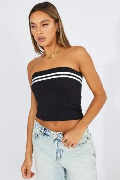 Black Supersoft Bandeau Top 10 Black Supersoft Bandeau Top -Women Clothing Shop jc1901b 84wb black 3
