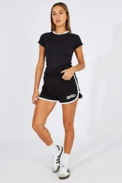 Black Supersoft Top Short Sleeve Stripe -Women Clothing Shop jc1957 84w black 3