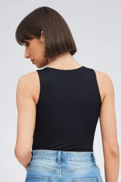Black Supersoft Bodysuit Sleeveless -Women Clothing Shop jc8550 84w black 5