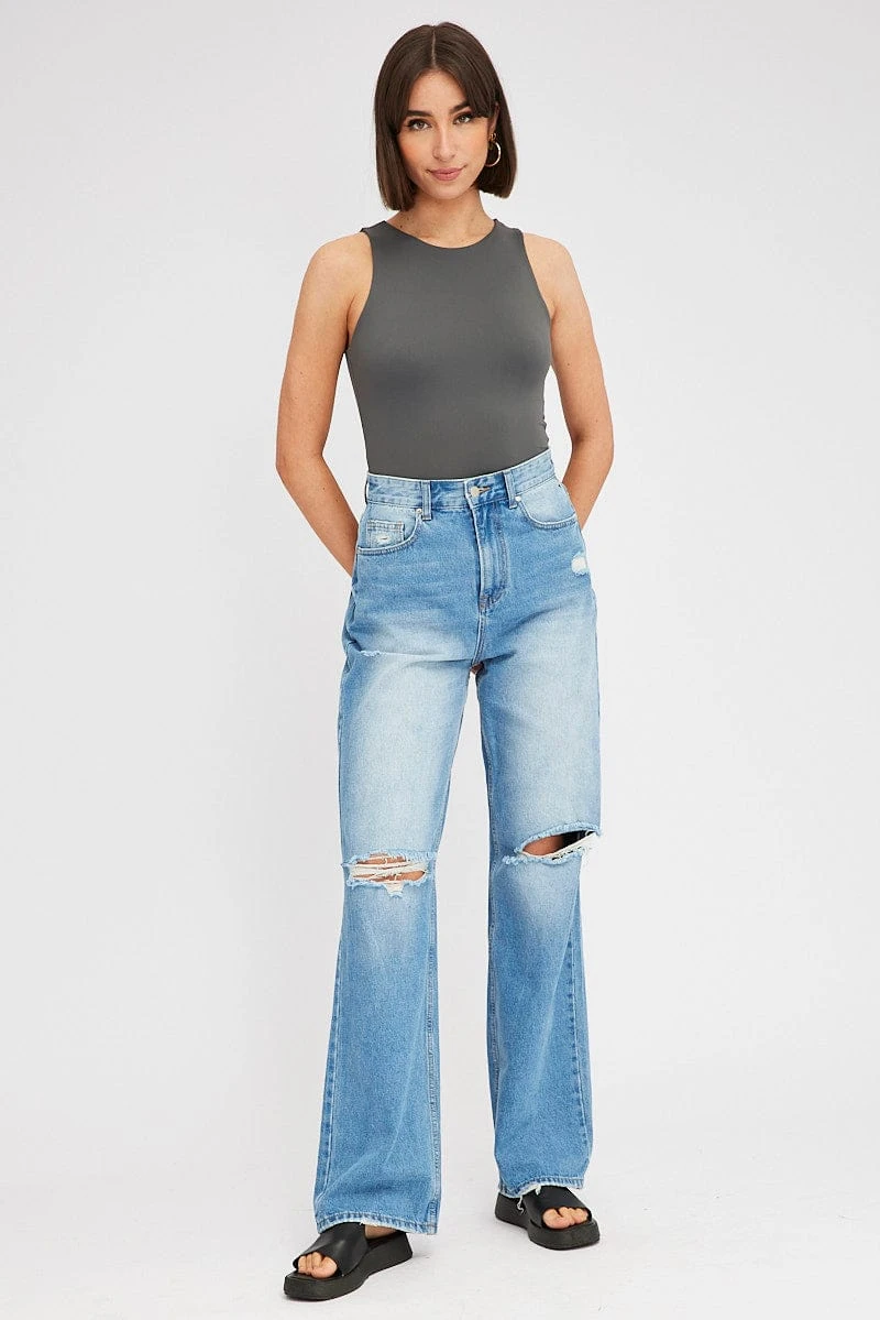 Grey Supersoft Bodysuit Sleeveless 4 Grey Supersoft Bodysuit Sleeveless - Image 2