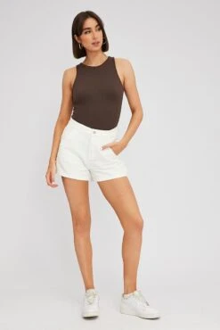 Brown Supersoft Bodysuit Sleeveless -Women Clothing Shop jc8550 84w chocolate 3