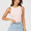 Pink Supersoft Bodysuit Sleeveless -Women Clothing Shop jc8550 84w pink 1