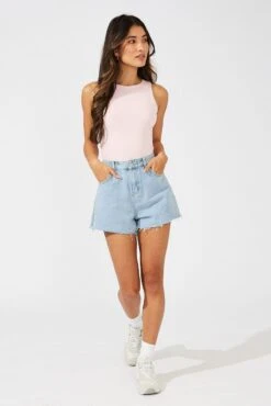 Pink Supersoft Bodysuit Sleeveless -Women Clothing Shop jc8550 84w pink 3