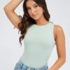Green Supersoft Bodysuit Sleeveless 1 Green Supersoft Bodysuit Sleeveless -Women Clothing Shop jc8550 84wb sage 1