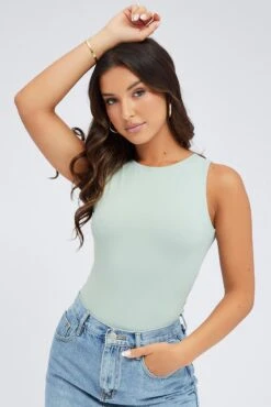 Green Supersoft Bodysuit Sleeveless