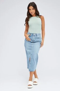 Green Supersoft Bodysuit Sleeveless -Women Clothing Shop jc8550 84wb sage 3