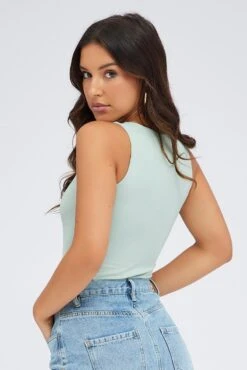 Green Supersoft Bodysuit Sleeveless -Women Clothing Shop jc8550 84wb sage 5