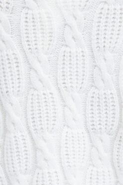 White Oversized Cable Knit Cardigan -Women Clothing Shop kn1347 41jb cream 6
