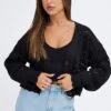 Black Oversized Cardigan -Women Clothing Shop kn1688 41jb black 1