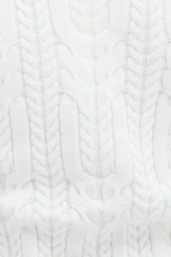 White Cardigan Long Sleeve Crew Neck -Women Clothing Shop kn1936 12jb white 6