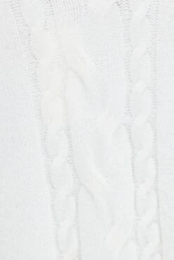 White Longline Cable Knit Cardigan -Women Clothing Shop kn2004 45jb white 6