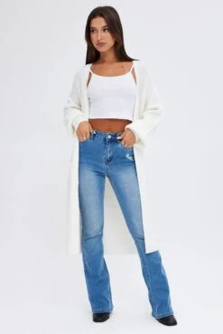 White Longline Cardigan 10 White Longline Cardigan -Women Clothing Shop kn2024 45jb white 3