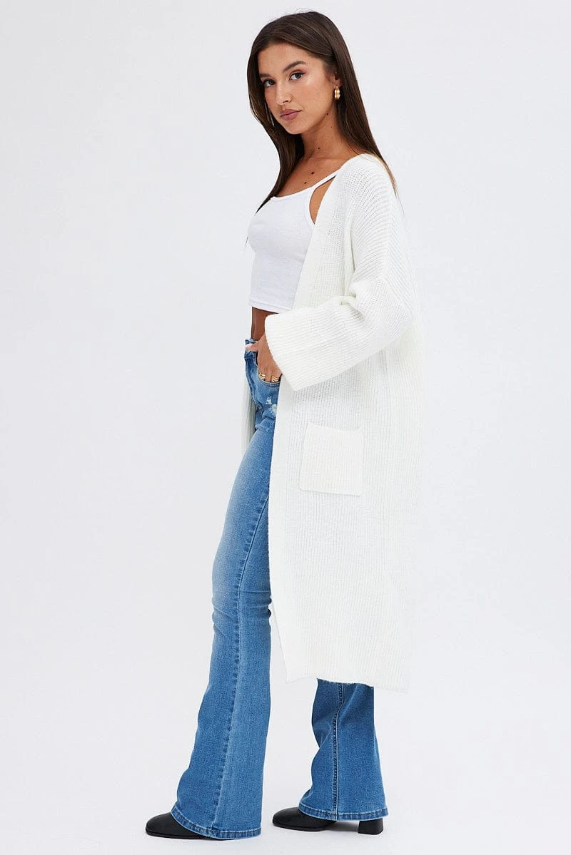 White Longline Cardigan 6 White Longline Cardigan - Image 4