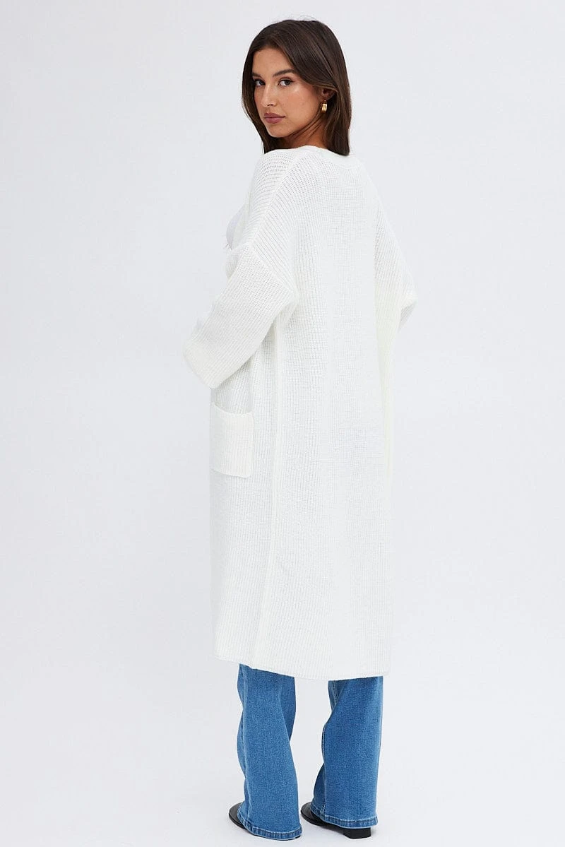 White Longline Cardigan 7 White Longline Cardigan - Image 5