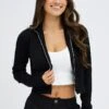 Black Zip Up Cardigan -Women Clothing Shop kn2064 40jb black 1