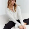 White Cable Knit Cardigan Hooded -Women Clothing Shop kn2095 41jb white 1