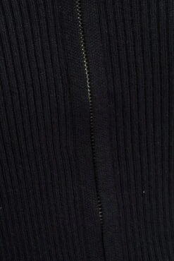 Black Knit Zip Up Cardigan Hooded -Women Clothing Shop kn2122 40jb black 6