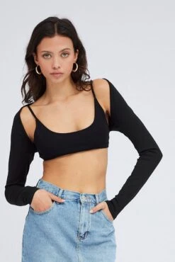 Black Shrug Supersoft -Women Clothing Shop kn2187 84j black 3
