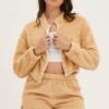 Beige Loungewear Teddy Jacket -Women Clothing Shop lg jacket nude loungewear teddy jacket 32966499631297
