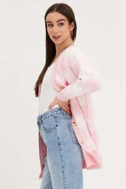 Check Knit Cardigan Long Sleeve Longline -Women Clothing Shop lgline cardigan check knit cardigan long sleeve longline 32965146214593