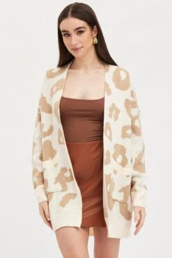 Print Knit Cardigan -Women Clothing Shop lgline cardigan print knit cardigan 32967225311425