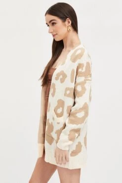 Print Knit Cardigan -Women Clothing Shop lgline cardigan print knit cardigan 32967225376961