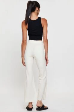 White Flare Pants High Rise -Women Clothing Shop mr flare leg pant white flare pants high rise 32965050859713