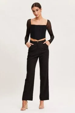 Black Wide Leg Pant High Rise