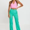 Green Wide Leg Pant High Rise -Women Clothing Shop mr harem pant green slim pants high rise 32964938006721