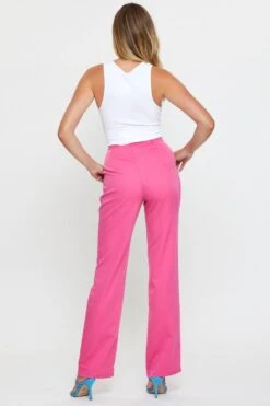 Pink Wide Leg Pant High Rise -Women Clothing Shop mr harem pant pink slim pants high rise 32967183532225