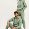 Green Track Pants High Rise Unisex