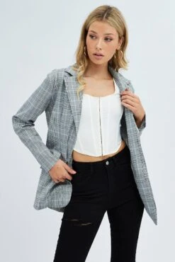 Black Oversized Double Breasted Blazer