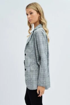 Black Oversized Double Breasted Blazer -Women Clothing Shop oj12079c f4 check 4