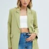 Green Oversized Single Breasted Blazer