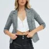 Check Houndstooth Single Breasted Tailored Blazer -Women Clothing Shop oj17325 81wb check 1