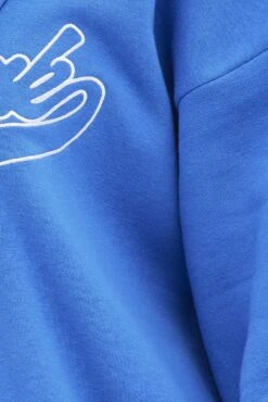 Blue Hoodie Zip Long Sleeve New York Embroidery -Women Clothing Shop oj1853d 84mb periwinkle 6