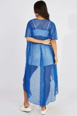 Blue Crochet Cardigan Short Sleeve -Women Clothing Shop oj2012 51wb blue 5