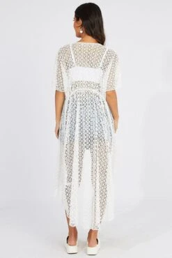 White Crochet Cardigan Short Sleeve 12 White Crochet Cardigan Short Sleeve -Women Clothing Shop oj2012 51wb white 5