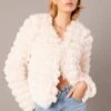 Pink Shag Faux Fur Jacket -Women Clothing Shop oj5016 33wb pale pink 1