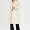 Beige Trench Coat Long Sleeves Cotton -Women Clothing Shop oj8010 66m beige 1