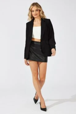 Black Jacket Long Sleeve Collar Neck -Women Clothing Shop oj9130a 33wb black 2